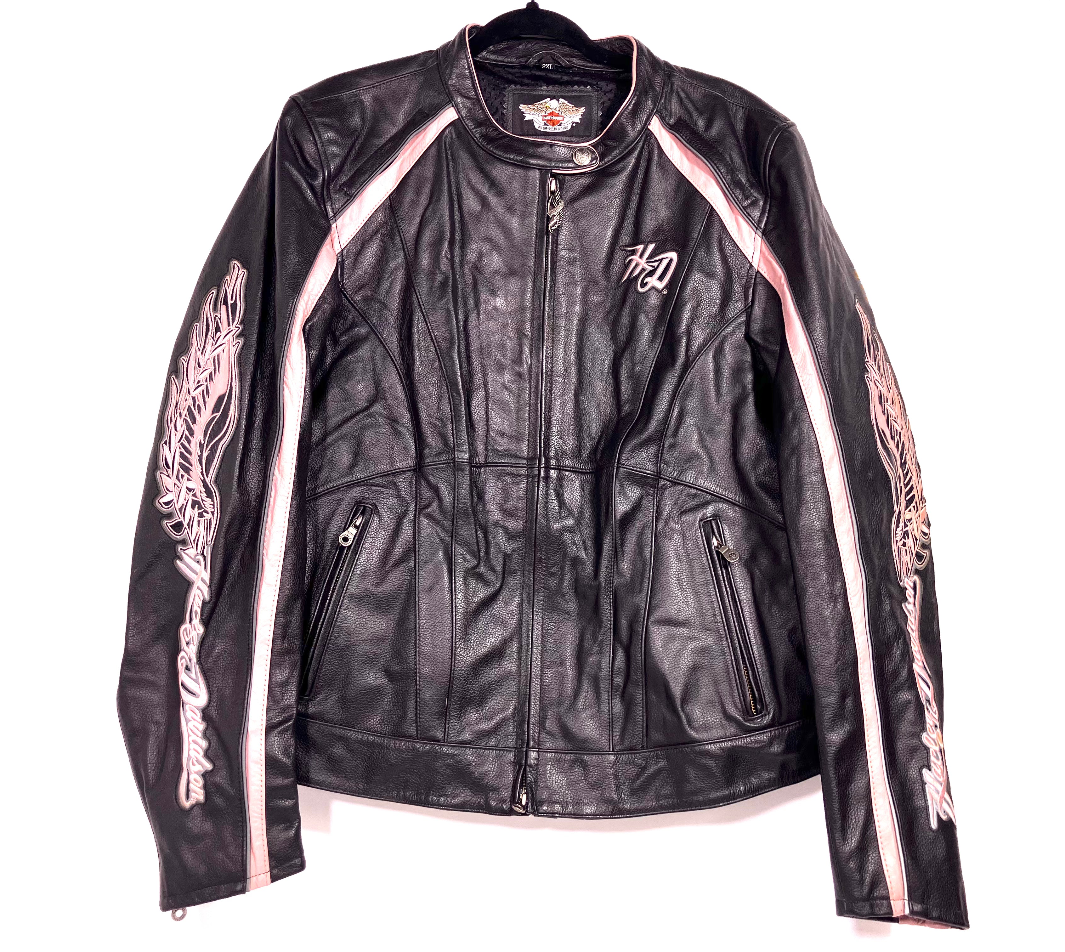 Harley Davidson Women's Pink City Lights Black Leather Limited Ed. Size XXL