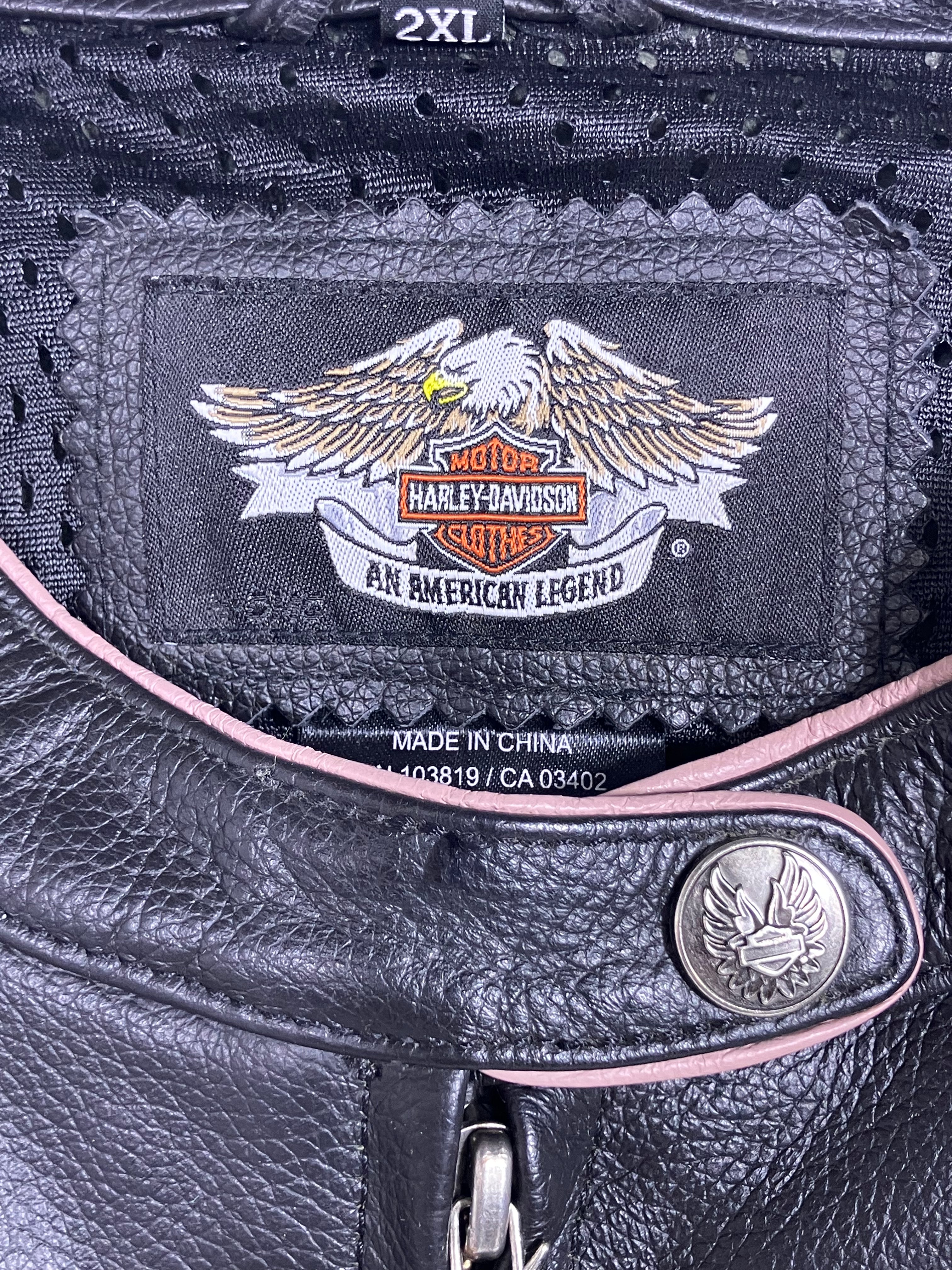 Harley Davidson Women's Pink City Lights Black Leather Limited Ed. Size XXL