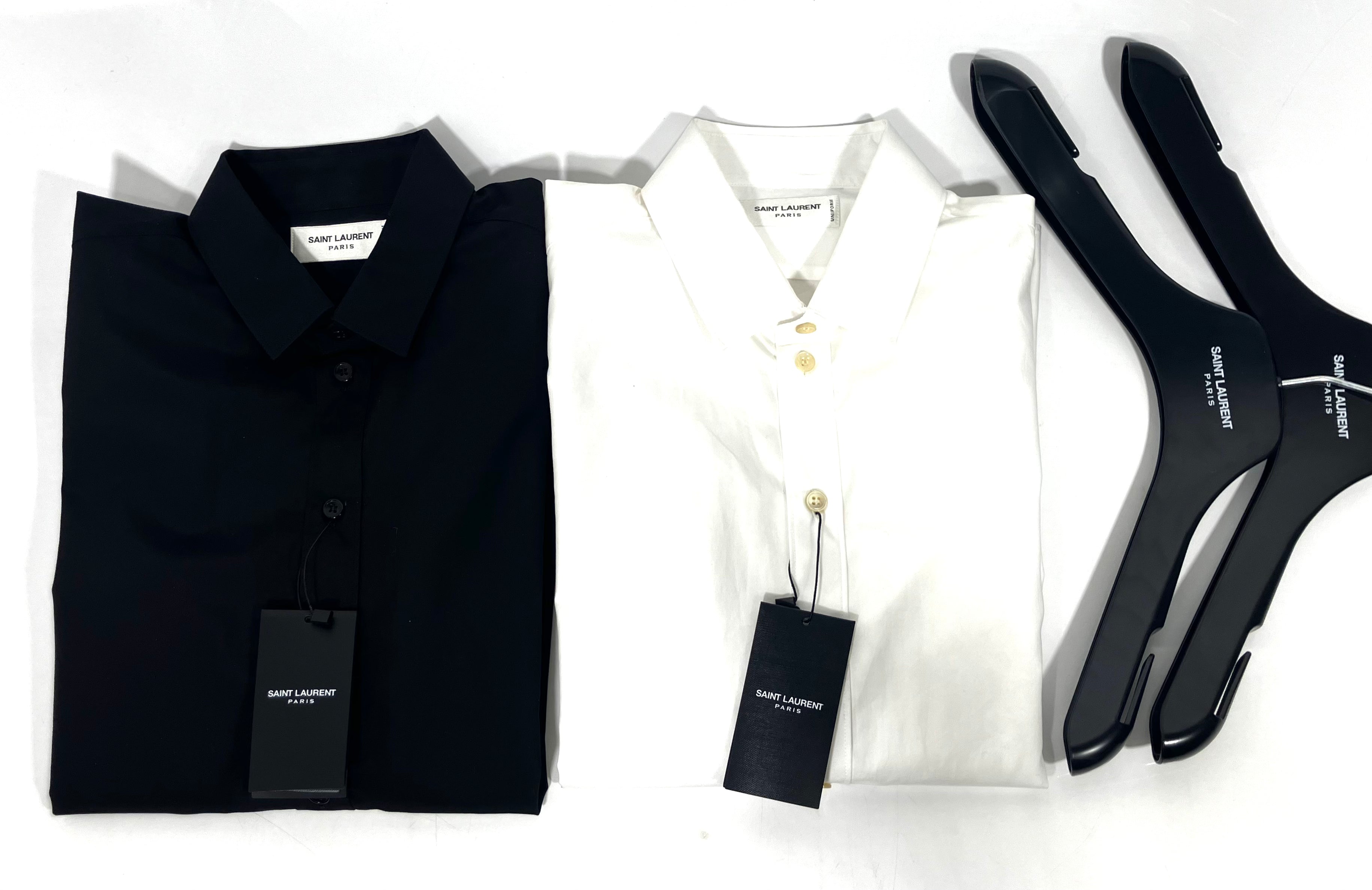 New Authentic  (2) Saint Laurent Paris Women's Button Down Uniform Top Blouse Size F38 Small