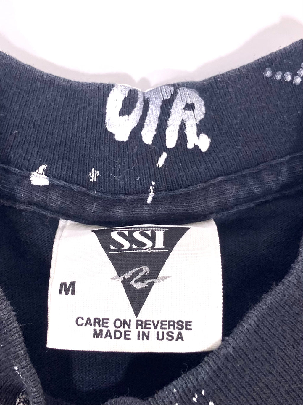 Vintage 90s Michigan Wolverines Graphic Tee T-shirt All Over Print Black Medium