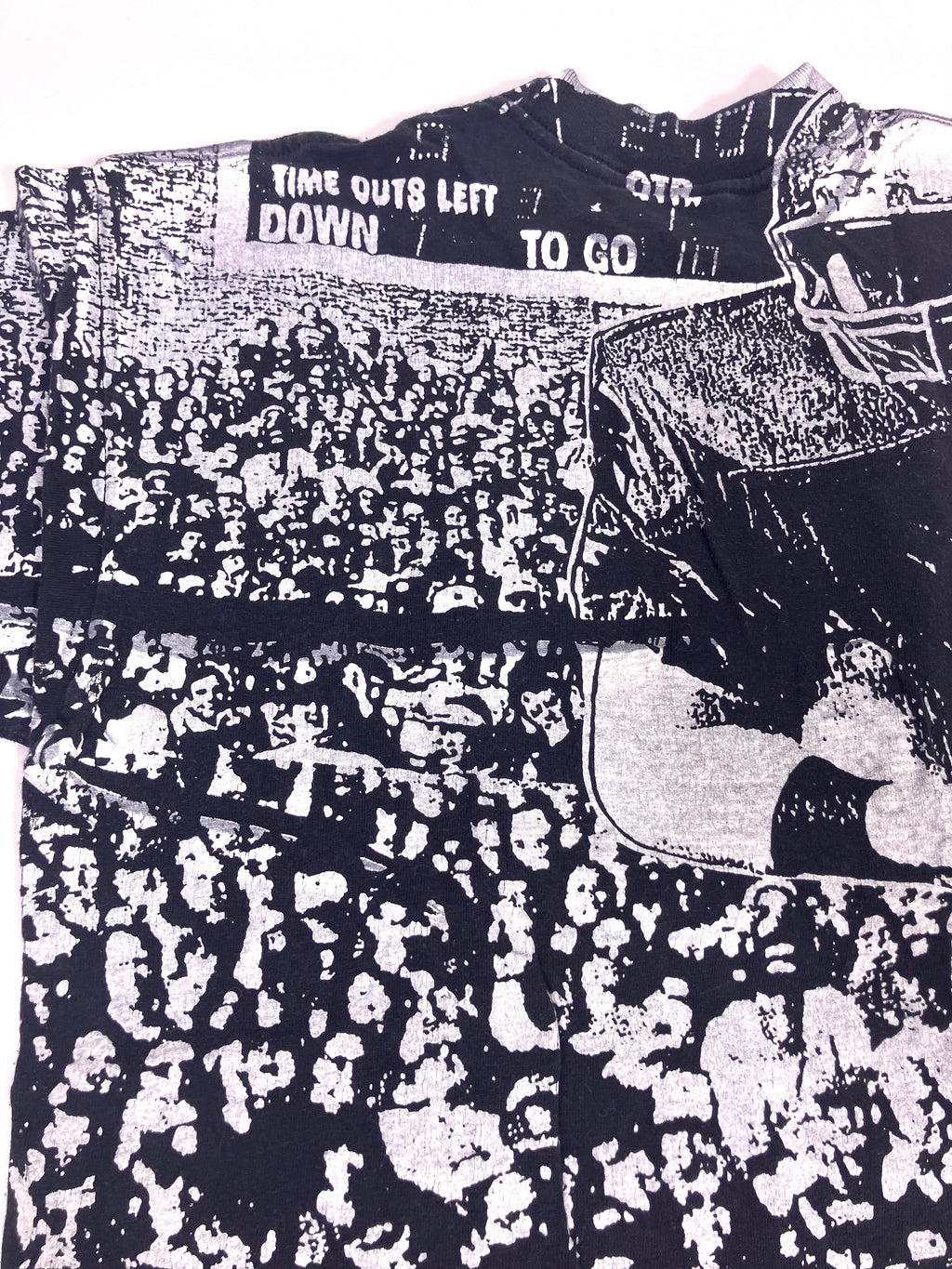 Vintage 90s Michigan Wolverines Graphic Tee T-shirt All Over Print Black Medium