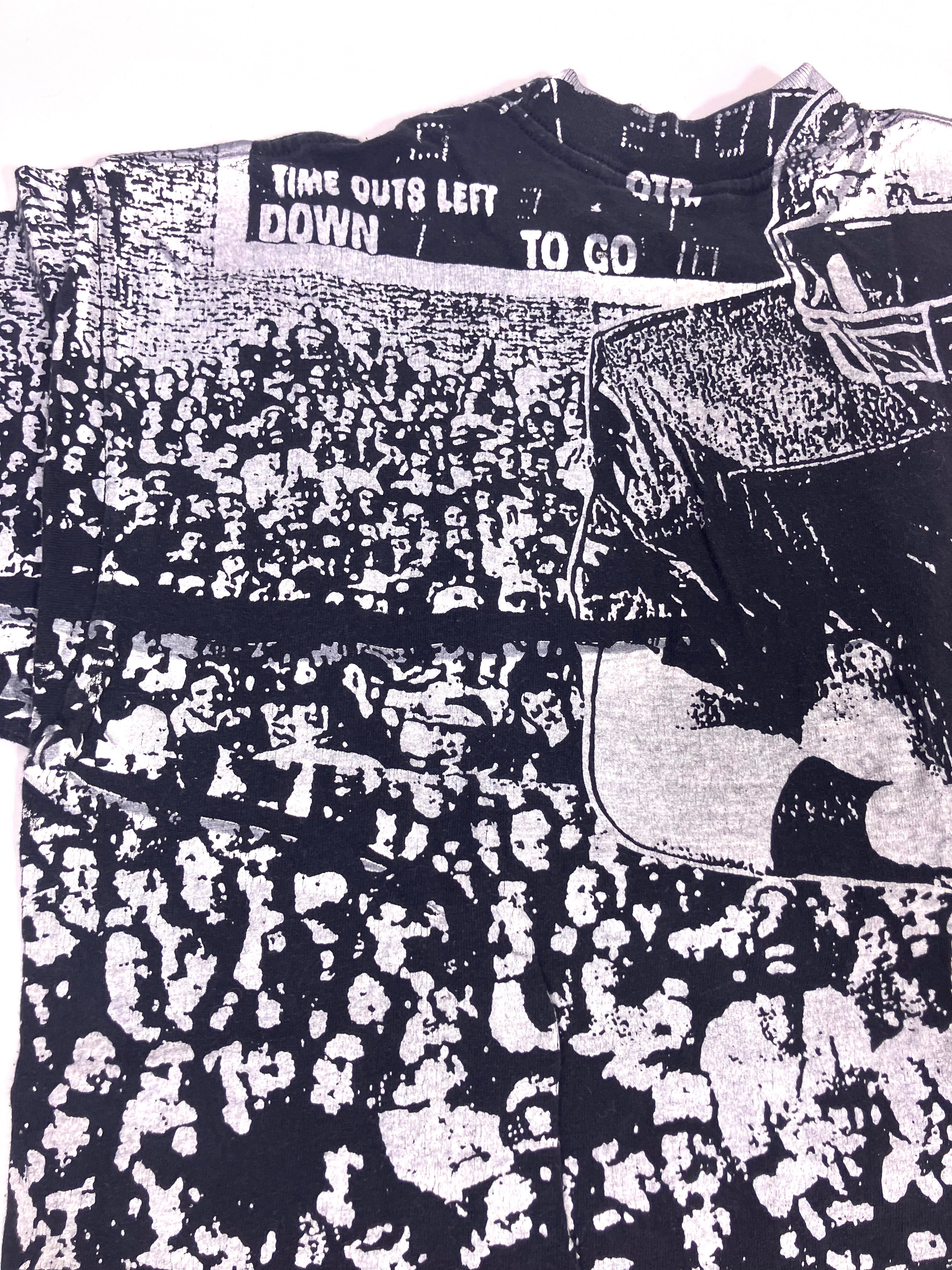 Vintage 90s Michigan Wolverines Graphic Tee T-shirt All Over Print Black Medium