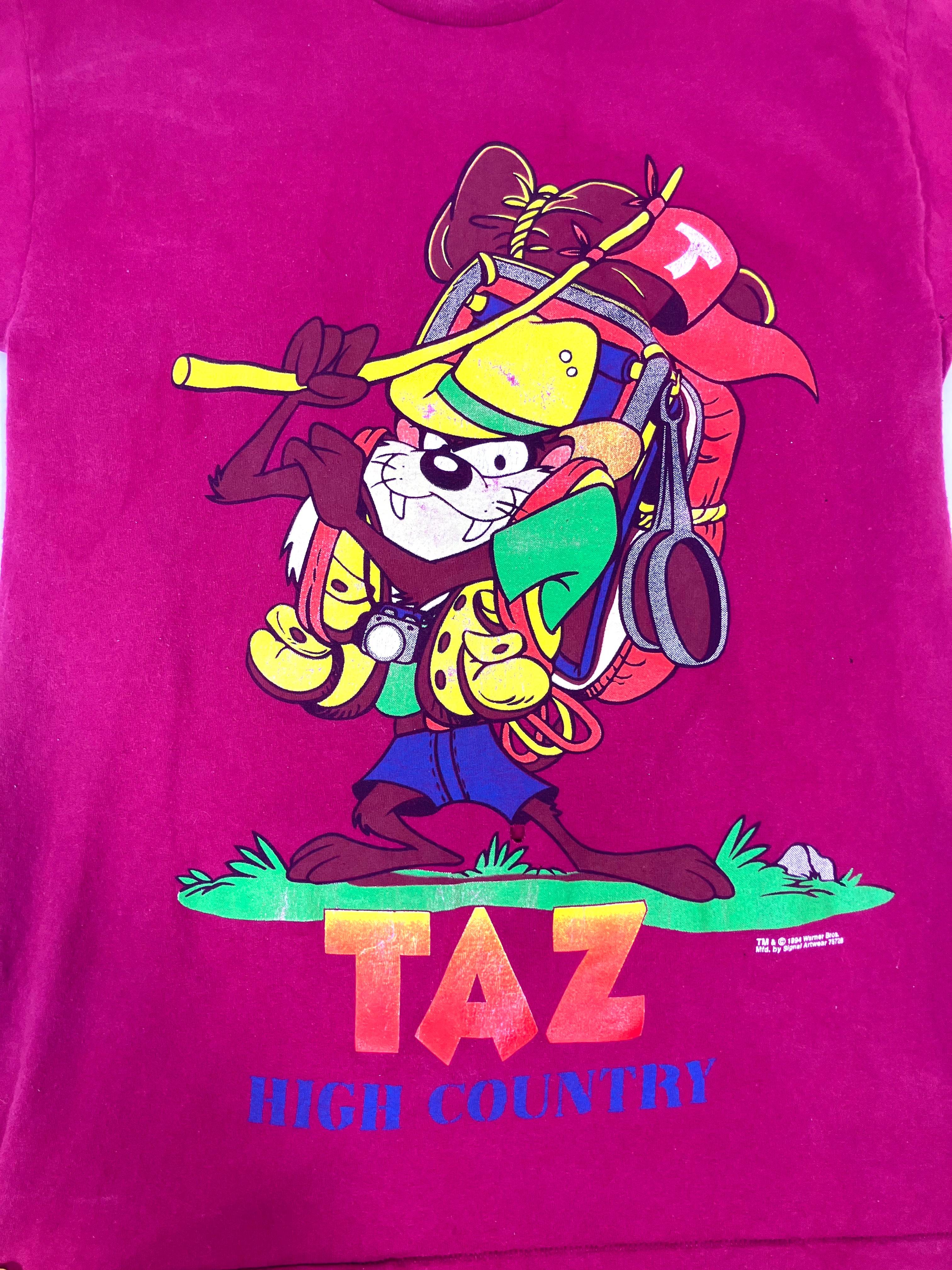 Vintage 1994 Taz Looney Tunes All Over Print T-Shirt Signal Artwear Sz M READ
